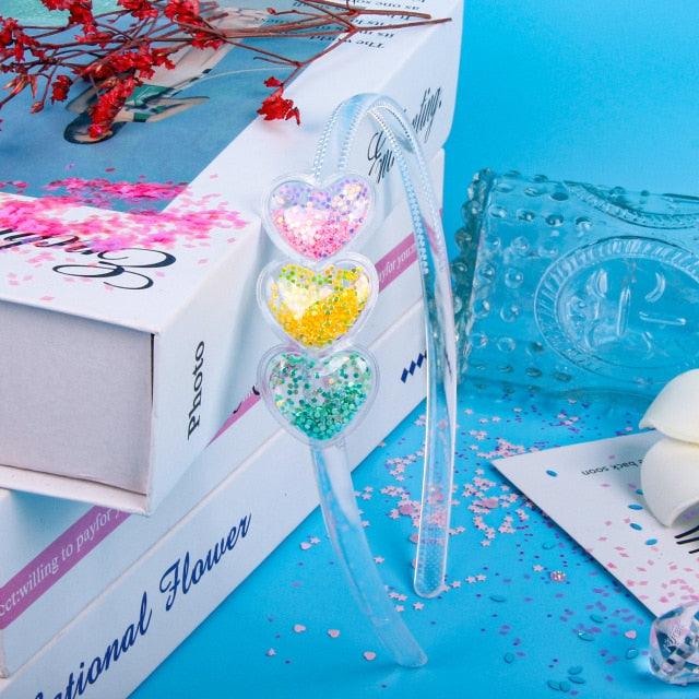 Transparent Quicksand Headbands for Children Kids Girls Fashion Glitter Sequin Teeth Hairbands Bezel Hair Hoops Gorgeous Hair Accessories For Women Stevvex
