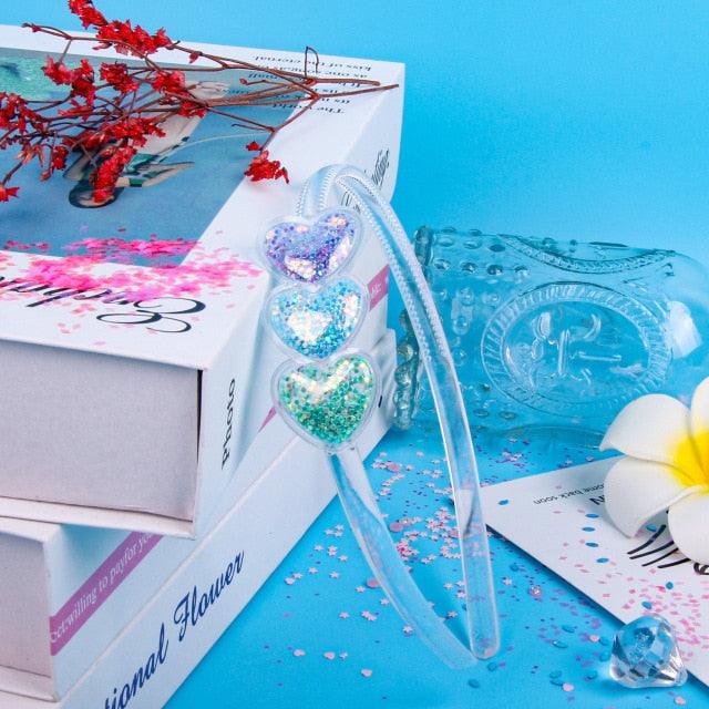 Transparent Quicksand Headbands for Children Kids Girls Fashion Glitter Sequin Teeth Hairbands Bezel Hair Hoops Gorgeous Hair Accessories For Women Stevvex