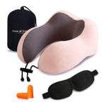 Travel Pillow U Shaped Memory Foam Neck Pillows Neck Cervical Airplane Pillow Healthcare Bedding Free Eye Mask and Earplugs Neck Support Pillow Headrest Travel Folding Slow Rebound Journey Trip Cushion Memory Foam Travel Pillow Neck Pillow Stevvex