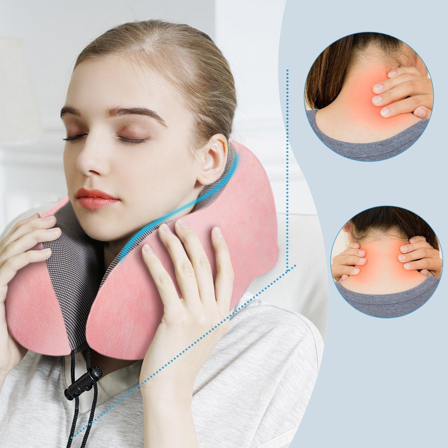 Travel Pillow U Shaped Memory Foam Neck Pillows Neck Cervical Airplane Pillow Healthcare Bedding Free Eye Mask and Earplugs Neck Support Pillow Headrest Travel Folding Slow Rebound Journey Trip Cushion Memory Foam Travel Pillow Neck Pillow Stevvex