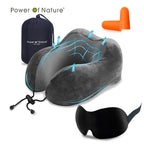 Travel Pillow U Shaped Memory Foam Neck Pillows Neck Cervical Airplane Pillow Healthcare Bedding Free Eye Mask and Earplugs Neck Support Pillow Headrest Travel Folding Slow Rebound Journey Trip Cushion Memory Foam Travel Pillow Neck Pillow Stevvex