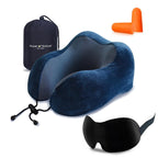 Travel Pillow U Shaped Memory Foam Neck Pillows Neck Cervical Airplane Pillow Healthcare Bedding Free Eye Mask and Earplugs Neck Support Pillow Headrest Travel Folding Slow Rebound Journey Trip Cushion Memory Foam Travel Pillow Neck Pillow Stevvex