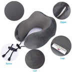 Travel Pillow U Shaped Memory Foam Neck Pillows Neck Cervical Airplane Pillow Healthcare Bedding Free Eye Mask and Earplugs Neck Support Pillow Headrest Travel Folding Slow Rebound Journey Trip Cushion Memory Foam Travel Pillow Neck Pillow Stevvex