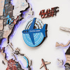 Travel Tracker 3D Colored Wooden World Map - Azure