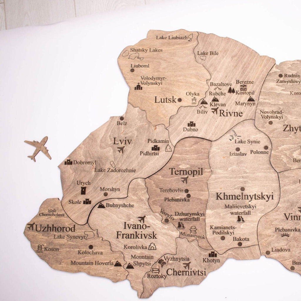 Wooden Map of Ukraine Terra Enjoy The Wood