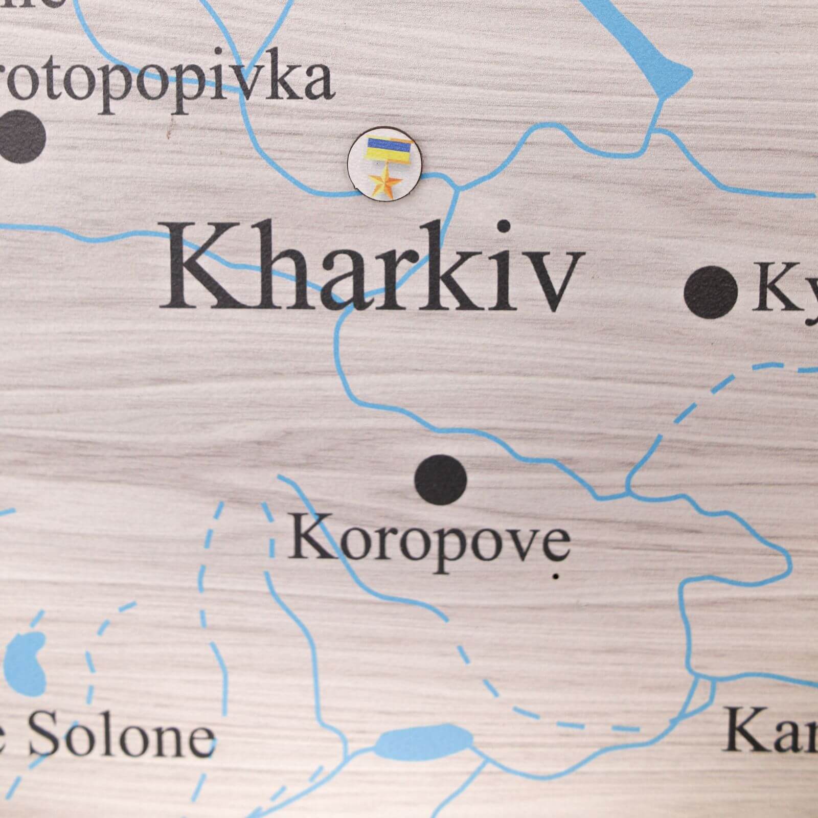 Wooden Map of Ukraine Cappuccino Enjoy The Wood