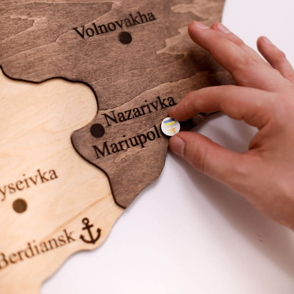 Wooden Map of Ukraine Multicolor Enjoy The Wood