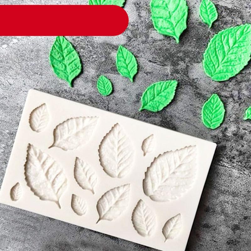 Tree Leaf Mold Silicone Fondant Cake Decorating Tools Chocolate Baking Mould 3D Sugarcraft  Homemade Bakeware 3D Leaf Silicone Mold For Chocolate Candy Sugar Craft Cake Decoration Cupcake Decoration Stevvex