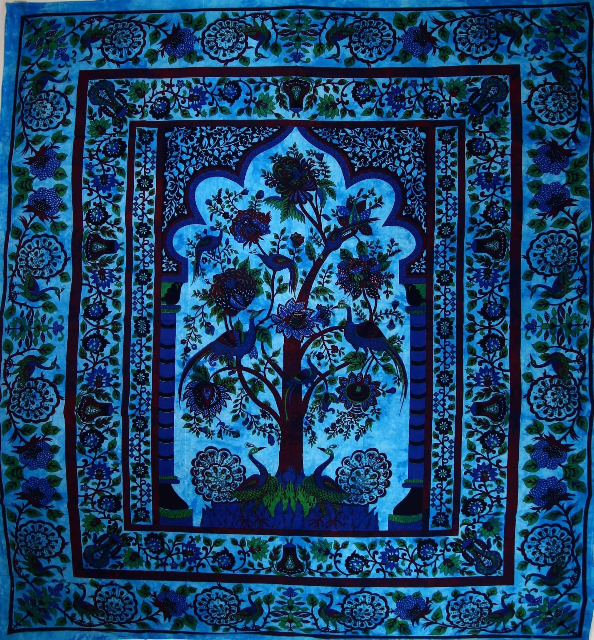 Tree Of Life Peacock Tapestry Boho Wall Hanging Room