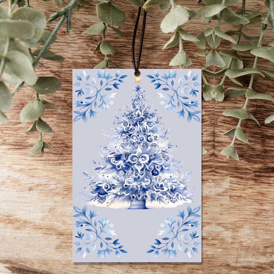 Blue Tree Hanging Air Freshener Car Home Office Scented Ornament Holiday Decor Freshener BandsCo Straps