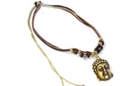 Trendy Buddha Boho Necklace With Adjustable Cord Pendant