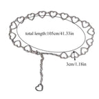 Trendy Heart Shaped Design Body Long Chain Ladies Belts Modern Metal Waist Chain Love Belts For Women Stevvex
