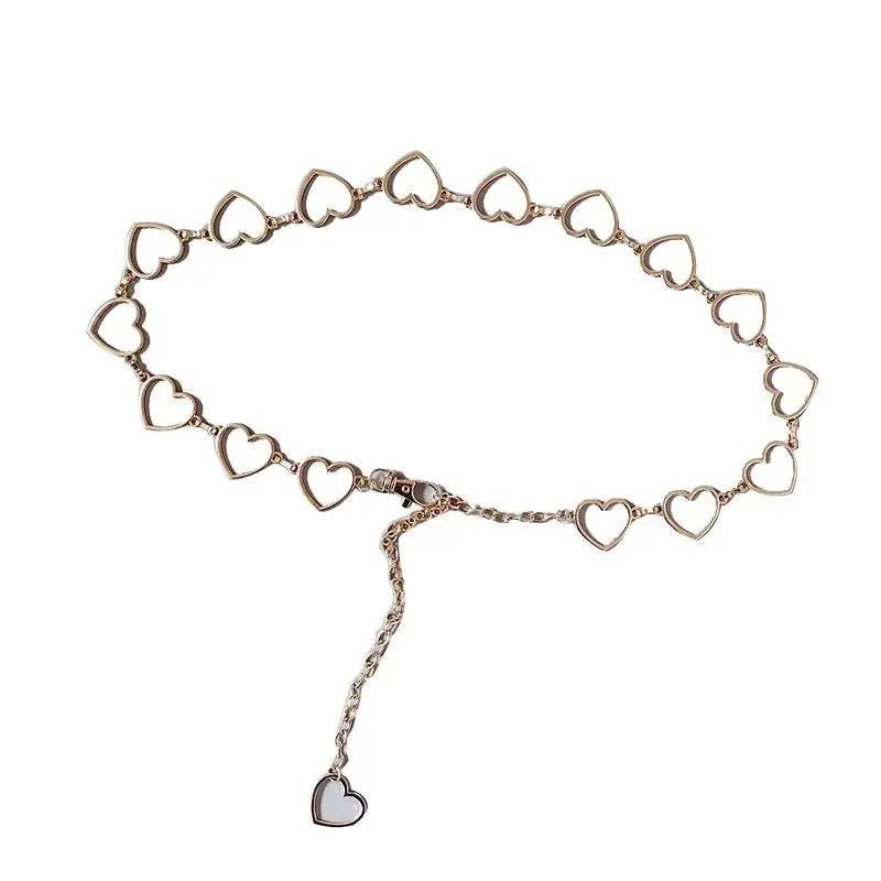 Trendy Heart Shaped Design Body Long Chain Ladies Belts Modern Metal Waist Chain Love Belts For Women Stevvex