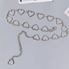 Trendy Heart Shaped Design Body Long Chain Ladies Belts Modern Metal Waist Chain Love Belts For Women Stevvex