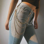 Trendy Heart Shaped Design Body Long Chain Ladies Belts Modern Metal Waist Chain Love Belts For Women Stevvex