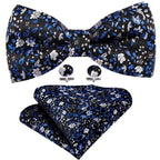 Trendy Patterned Silk Jacquard Plaid Bowtie With  Pocket Square And Cufflinks Set For Men Unique  Butterfly Party Wedding Casual Business Bowtie For Men Stevvex