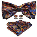 Trendy Patterned Silk Jacquard Plaid Bowtie With  Pocket Square And Cufflinks Set For Men Unique  Butterfly Party Wedding Casual Business Bowtie For Men Stevvex