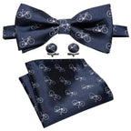 Trendy Patterned Silk Jacquard Plaid Bowtie With  Pocket Square And Cufflinks Set For Men Unique  Butterfly Party Wedding Casual Business Bowtie For Men Stevvex