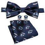 Trendy Patterned Silk Jacquard Plaid Bowtie With  Pocket Square And Cufflinks Set For Men Unique  Butterfly Party Wedding Casual Business Bowtie For Men Stevvex