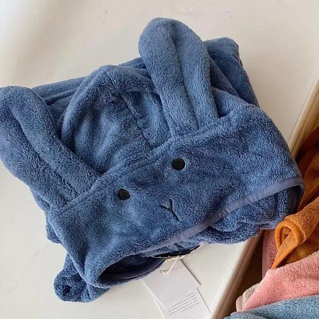 Trendy Rabbit Cartoon Bathrobes For Girls Boys Unisex Soft Hooded And Comfortable Kids Vintage Design Bathrobes Stevvex