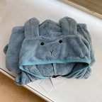Trendy Rabbit Cartoon Bathrobes For Girls Boys Unisex Soft Hooded And Comfortable Kids Vintage Design Bathrobes Stevvex