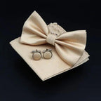 Trendy Tiny Dots Print Bowtie With Pocket Square And Cufflinks Set For Men Retro  Butterfly Party Wedding Bowties Without Box Stylish Ties Gift Stevvex