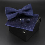 Trendy Tiny Dots Print Bowtie With Pocket Square And Cufflinks Set For Men Retro  Butterfly Party Wedding Bowties Without Box Stylish Ties Gift Stevvex