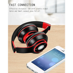 Wireless Headset Bluetooth Earphones and Headphone Foldable Adjustment Bluetooth Wired Headphones TF Card MP3 FM Radios For Online Class Business Trip Travel Video Conference Stevvex
