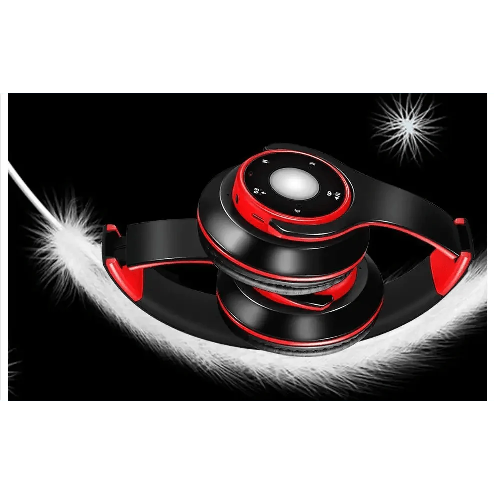 Wireless Headset Bluetooth Earphones and Headphone Foldable Adjustment Bluetooth Wired Headphones TF Card MP3 FM Radios For Online Class Business Trip Travel Video Conference Stevvex