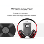Wireless Headset Bluetooth Earphones and Headphone Foldable Adjustment Bluetooth Wired Headphones TF Card MP3 FM Radios For Online Class Business Trip Travel Video Conference Stevvex