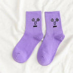 Trendy Women Candy Colors Casual Funny Socks Girl Socks Unisex Women Socks Stylish Socks Funny socks Cute Cool Colorful Cotton socks for Women and Men Cozy Gifts Stevvex