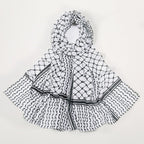 Trendy Women's Chiffon Keffiyeh Scarf with Print – Perfect for Summer, Travel & Islamic Modest Fashion(MH110)