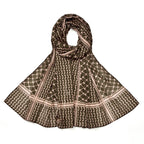 Trendy Women's Chiffon Keffiyeh Scarf with Print – Perfect for Summer, Travel & Islamic Modest Fashion(MH110)
