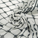 Trendy Women's Chiffon Keffiyeh Scarf with Print – Perfect for Summer, Travel & Islamic Modest Fashion(MH110)
