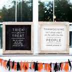 Double-Sided Halloween To Thanksgiving Reversible Porch Sign 2-in-1 Fall Decor BandsCo Straps