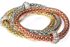 Triple Rope Charm Bracelet Set With Rhinestone Beads