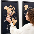 3D Wooden Triptych World Map Gold - SJB-DIAMOND ELITES