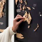 3D Wooden Triptych World Map Gold - SJB-DIAMOND ELITES