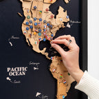 3D Wooden Triptych World Map Gold - SJB-DIAMOND ELITES