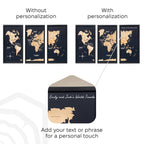 3D Wooden Triptych World Map Gold - SJB-DIAMOND ELITES