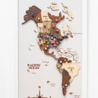 3D Wooden Triptych World Map Multicolor Enjoy The Wood