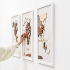 3D Wooden Triptych World Map Multicolor Enjoy The Wood