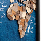 3D Wooden Triptych World Map Multicolor Enjoy The Wood