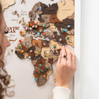 3D Wooden Triptych World Map Multicolor Enjoy The Wood