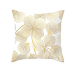 Tropical Leaf Flower Green Yellow Pillowcase Decorative Throw Pillow Case Cushion Cover Gold Stamping Leaves Polyester Cushion Cover Throw Pillow Decorative Cushions Home Decor Pillow Covers Stevvex