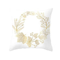 Tropical Leaf Flower Green Yellow Pillowcase Decorative Throw Pillow Case Cushion Cover Gold Stamping Leaves Polyester Cushion Cover Throw Pillow Decorative Cushions Home Decor Pillow Covers Stevvex