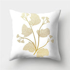 Tropical Leaf Flower Green Yellow Pillowcase Decorative Throw Pillow Case Cushion Cover Gold Stamping Leaves Polyester Cushion Cover Throw Pillow Decorative Cushions Home Decor Pillow Covers Stevvex