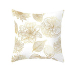 Tropical Leaf Flower Green Yellow Pillowcase Decorative Throw Pillow Case Cushion Cover Gold Stamping Leaves Polyester Cushion Cover Throw Pillow Decorative Cushions Home Decor Pillow Covers Stevvex