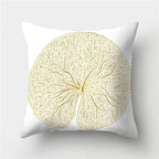 Tropical Leaf Flower Green Yellow Pillowcase Decorative Throw Pillow Case Cushion Cover Gold Stamping Leaves Polyester Cushion Cover Throw Pillow Decorative Cushions Home Decor Pillow Covers Stevvex