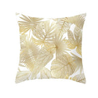 Tropical Leaf Flower Green Yellow Pillowcase Decorative Throw Pillow Case Cushion Cover Gold Stamping Leaves Polyester Cushion Cover Throw Pillow Decorative Cushions Home Decor Pillow Covers Stevvex